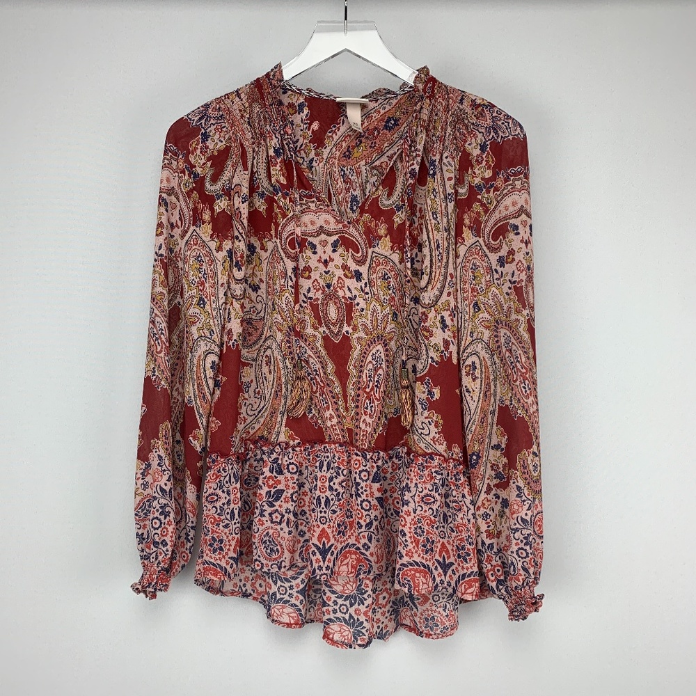 KNOX ROSE Boho Filagree Print Tassel Tie B…